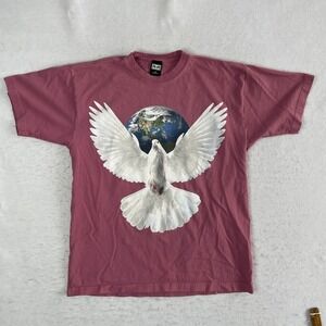 Obey T Shirt Mens Medium Pink Dove Earth Graphic Streetwear Short Sleeve Cotton
